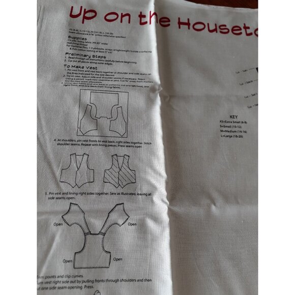 "Up On The Housetop" Vest Panel & Coordinate Fabric Adult Size XS-L, Cut & Sew - Picture 7 of 12